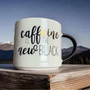 Simple Ceramic Caffeine is the new Black Coffee Cup